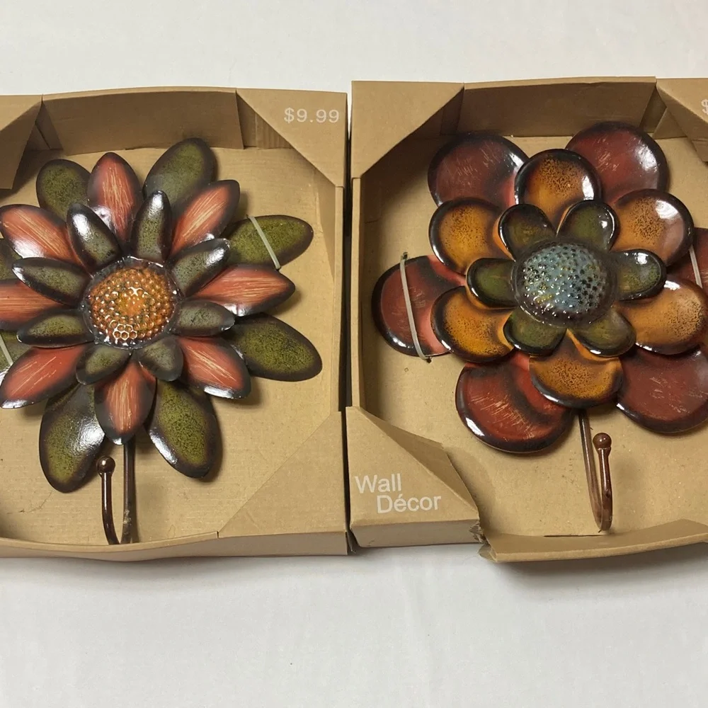 Floral Metal Wall Decor Set - Multicolor
